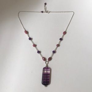 Fluorite and sterling silver necklace 🧞‍♀️